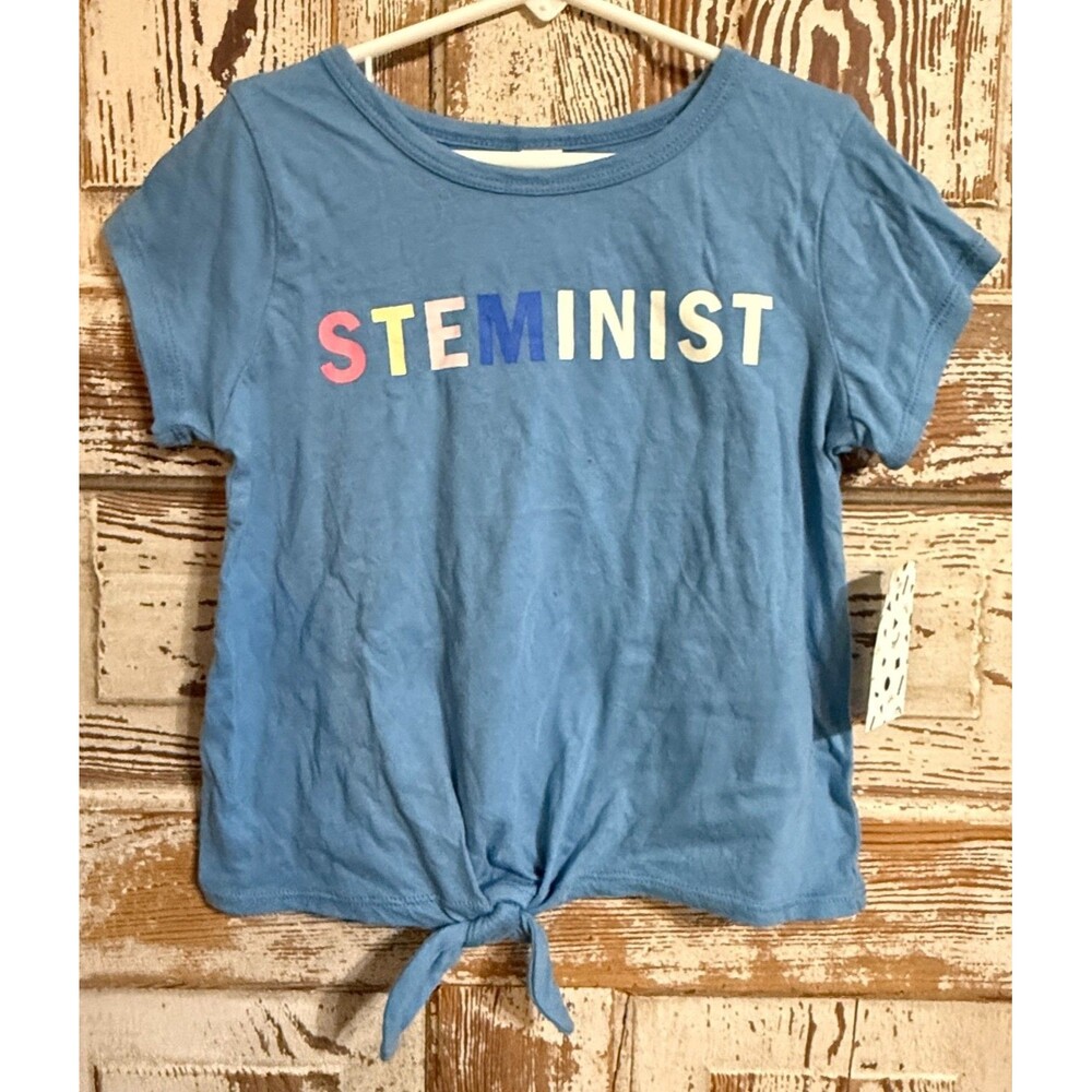 Harper Canyon Girl's Steminist Tie Front T-shirt - Blue Niagara - Size 7